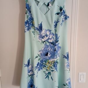 Alyx Floral Midi Dress in Blue and White
